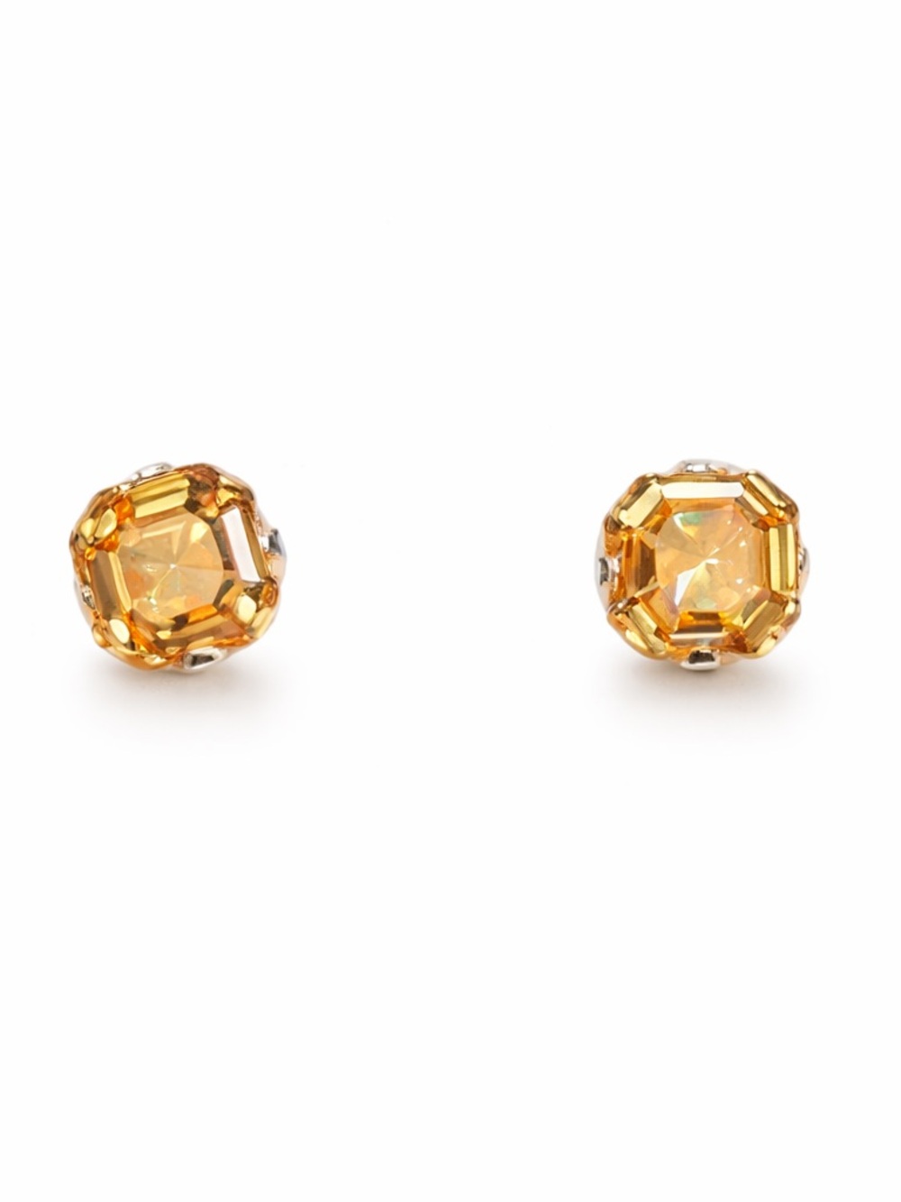 Sterling Silver Peach Color Tourmaline Stud Earrings New